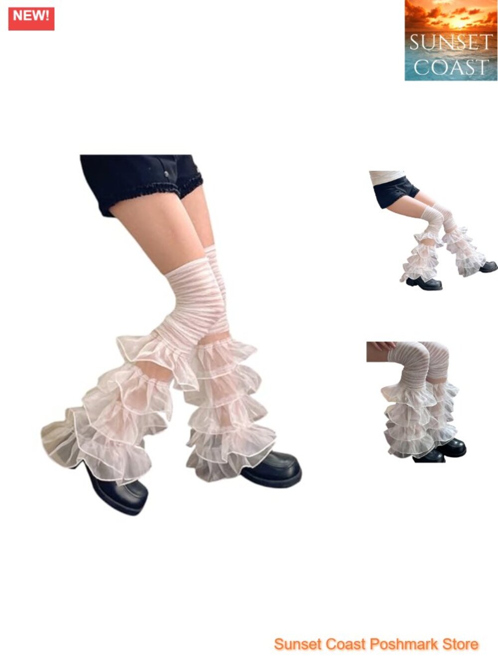 Y2K Lace Ruffle Leg Warmers Harajuku Gothic Lolita Slouch Socks